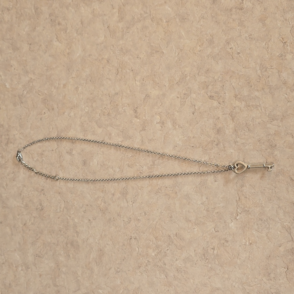 Women's silver key heart necklace